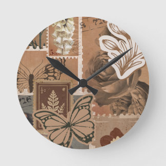 Vintages ästhetisches Brown Design Runde Wanduhr
