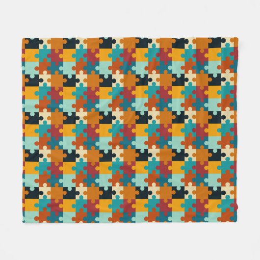 Vintages ästhetisches Puzzleteil Fleecedecke (Vorderseite (Horizontal))