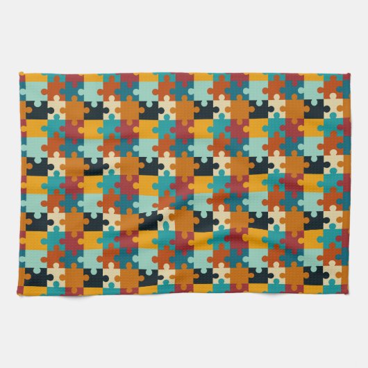 Vintages ästhetisches Puzzleteil Geschirrtuch (Horizontal)
