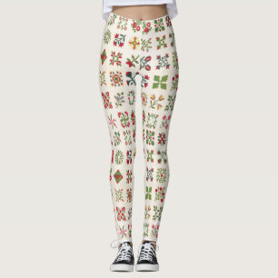 Vintages ästhetisches Weihnachtsgeschenk Quilt Mus Leggings