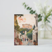 Vintages Athen Griechenland Reisen Kunst Postkarte (Stehend Vorderseite)