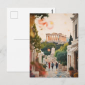 Vintages Athen Griechenland Reisen Kunst Postkarte (Vorne/Hinten)