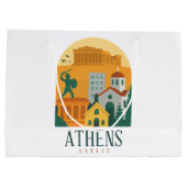 Vintages Athen Griechenland Reisen - Parthenon Große Geschenktüte (Rückseite)