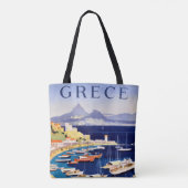Vintages Athen Griechenland Reisen Tasche (Rückseite)