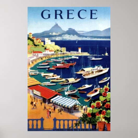 Vintages Athens Griechenland Reiseplakat Poster (Vorne)