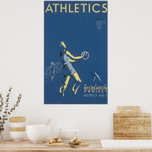 Vintages Athletics Recreation Poster (Küche)