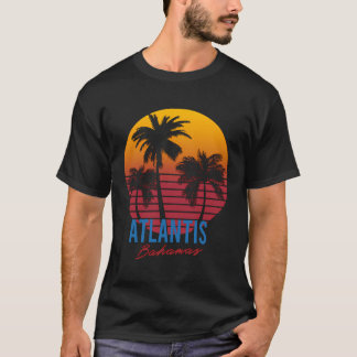 Vintages Atlantis Bahamas Palm Trees Sunset Retro T-Shirt
