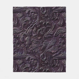 Vintages Auberginenleder Fleecedecke