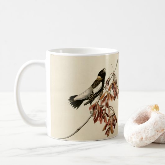 Vintages Audubon Cedar Waxwing Painting Bird-Gesch Kaffeetasse (Mit Donut)