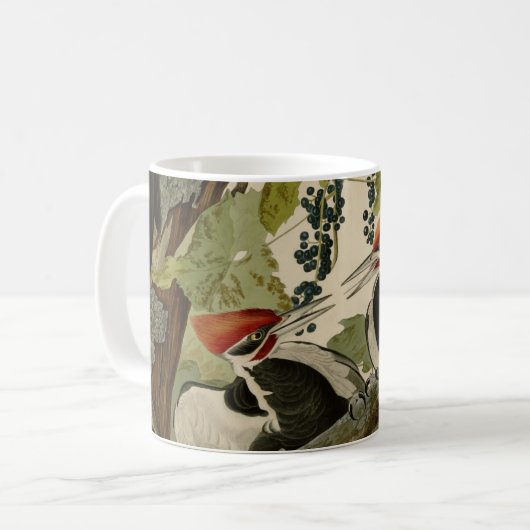 Vintages Audubon-Pileated Woodpecker Painting Kaffeetasse (Vorderseite Links)