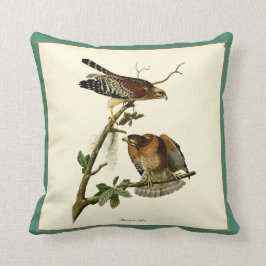 Vintages Audubon-Rotschulterpilz Kissen