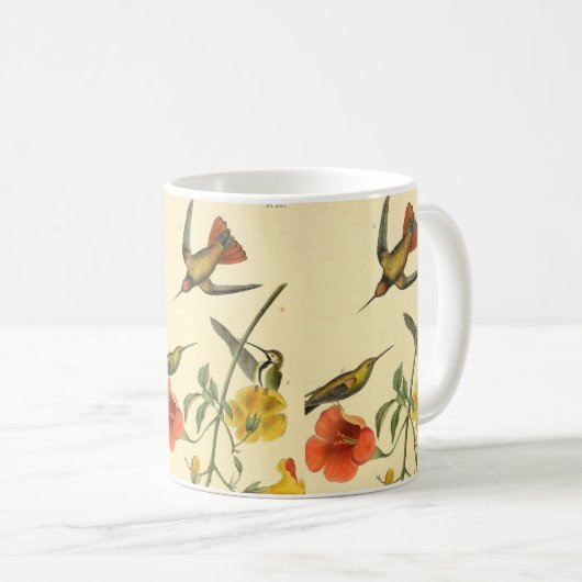 Vintages Audubon Rufous Hummingbird-Malgeschenk Kaffeetasse (VorderseiteRechts)