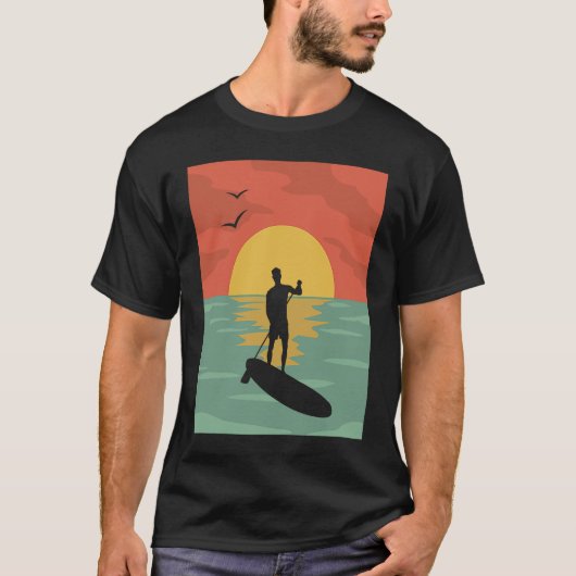 Vintages Aufhängepaddel (SUP Retro Paddleboarding T-Shirt (Vorderseite)