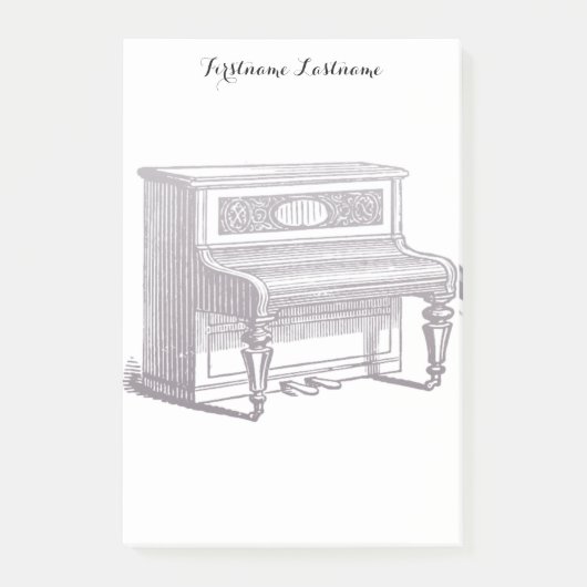 Vintages aufrechtes Klavier Post-it Klebezettel (Vorderseite)