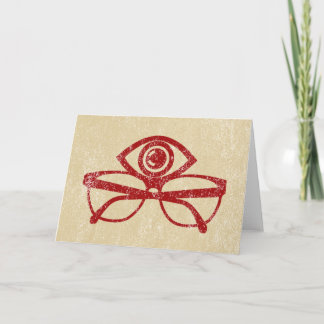 Vintages Auge & Augenbrille Karte