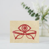 Vintages Auge & Augenbrille Postkarte (Stehend Vorderseite)