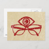 Vintages Auge & Augenbrille Postkarte (Vorne/Hinten)