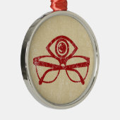 Vintages Auge & Augenbrille Silbernes Ornament (Rechts)