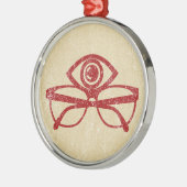 Vintages Auge & Augenbrille Silbernes Ornament (Links)