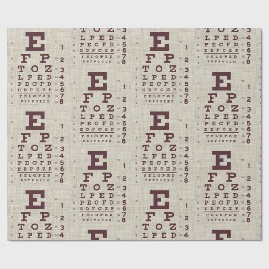 Vintages Augendiagramm auf Burlap Geschenkpapier (Flach)