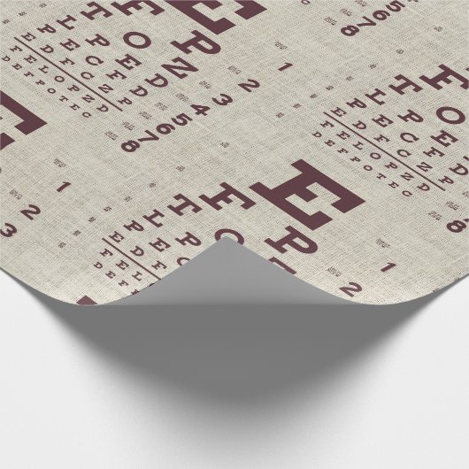 Vintages Augendiagramm auf Burlap Geschenkpapier (Ecke)