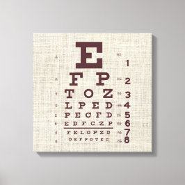 Vintages Augendiagramm auf Burlap Leinwanddruck