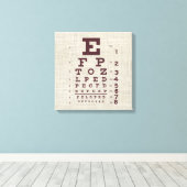 Vintages Augendiagramm auf Burlap Leinwanddruck (Insitu (Holzboden))