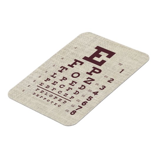 Vintages Augendiagramm auf Burlap Magnet (Linke Seite)