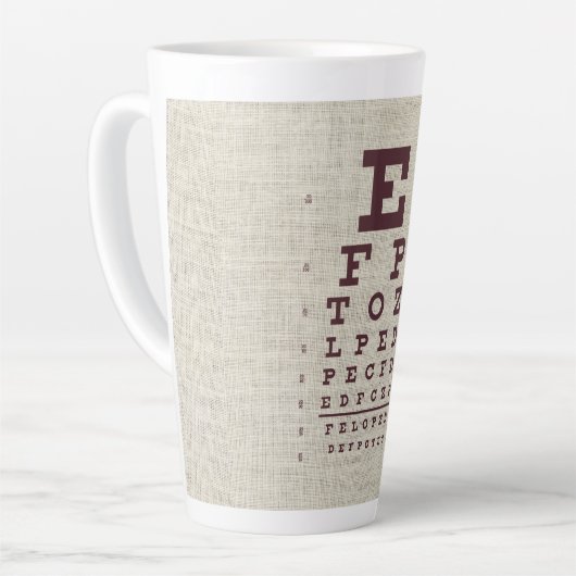 Vintages Augendiagramm auf Burlap Milchtasse (Linke Ecke)