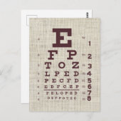 Vintages Augendiagramm auf Burlap Postkarte (Vorne/Hinten)