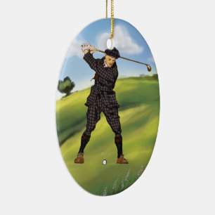 Vintages Aussehen Golfer Golf Ornament Anhänger