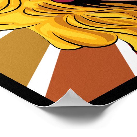 Vintages Aussehen Mädchen mit Rundbrille Poster (Ecke)