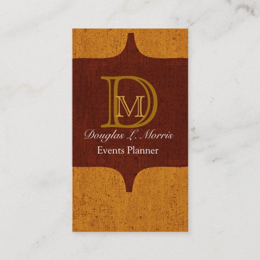 Vintages Aussehen Mit Monogramm Visitenkarte (Vorderseite)
