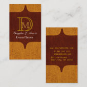 Vintages Aussehen Mit Monogramm Visitenkarte (Vorne/Hinten)