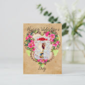 Vintages Aussehen Valentine Postkarte (Stehend Vorderseite)