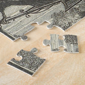 Vintages Aussehen, Vogel auf einem Windrad-Puzzle Puzzle (Seite)