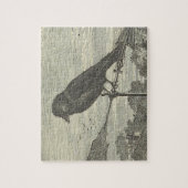 Vintages Aussehen, Vogel auf einem Windrad-Puzzle Puzzle (Vertikal)