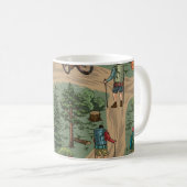 Vintages Außenmuster: Wanderer, Fahrräder Kaffeetasse (VorderseiteRechts)