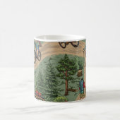 Vintages Außenmuster: Wanderer, Fahrräder Kaffeetasse (Mittel)