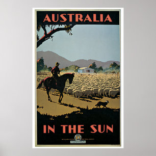 Vintages Australien auf dem Sun Travel Poster