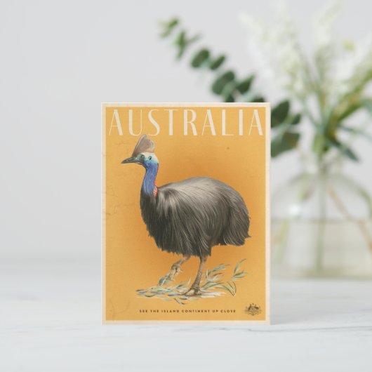 Vintages australisches Reiseplakat Postkarte (Stehend Vorderseite)