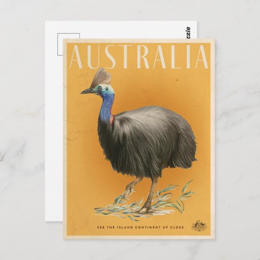 Vintages australisches Reiseplakat Postkarte (Vorne/Hinten)