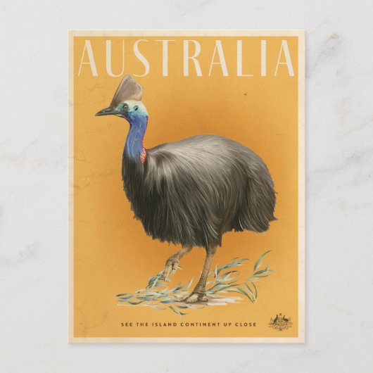 Vintages australisches Reiseplakat Postkarte (Vorderseite)