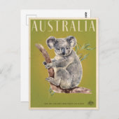 Vintages australisches Reiseplakat Postkarte (Vorne/Hinten)