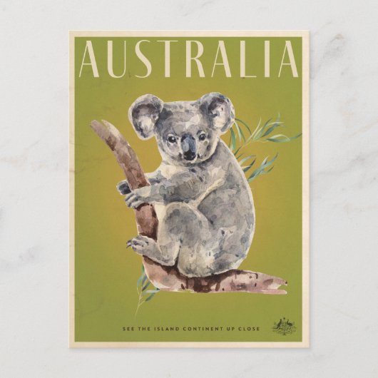 Vintages australisches Reiseplakat Postkarte (Vorderseite)