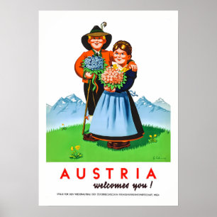 Vintages Austria Travel Poster Retro Alpin