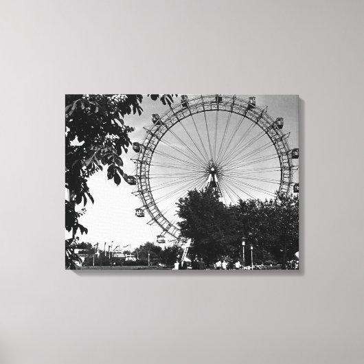 Vintages Austria Wien Prater Riesenrad Leinwanddruck (Vorderseite)