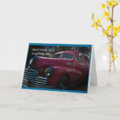 Vintages Auto der Geburtstags-Karte Karte (Gelbe Blume)