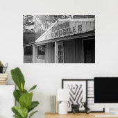 Vintages Auto Gebäude Poster (Heimbüro)