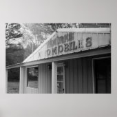 Vintages Auto Gebäude Poster (Vorne)